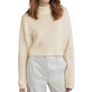 ARITZIA Wilfred Heinz Cream Cropped Sweater Merino Wool SZ small